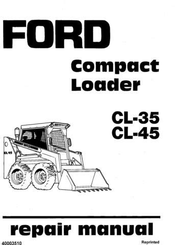 ford cl 45 skid steer manual|CL45 Track Loader .